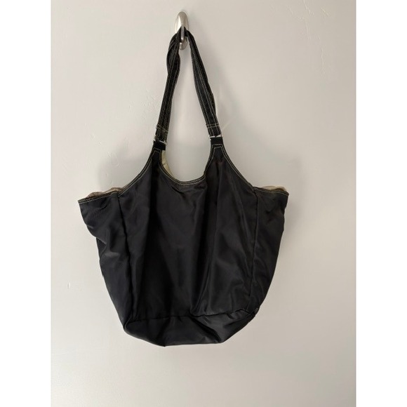 Avon Handbags - Vintage Avon Lite Weights Black Nylon Tote Bag Contrast Stitch Shoulder Bag